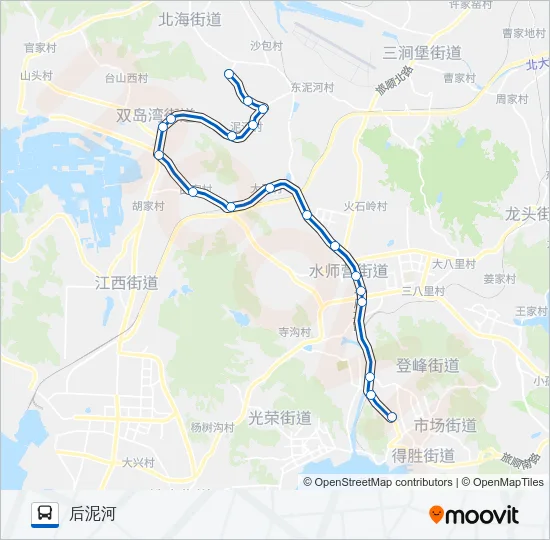 公交旅顺口22后泥河路的线路图