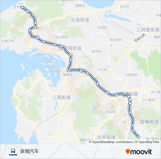 公交旅顺口22艾子口路的线路图