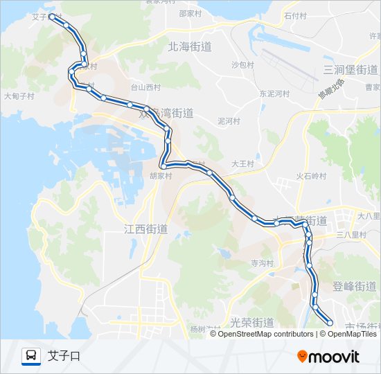 公交旅顺口22艾子口路的线路图
