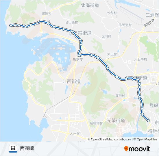 公交旅顺口22西湖嘴路的线路图
