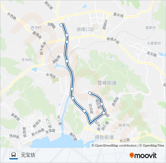 旅顺口8路早晚加车 Bus Line Map
