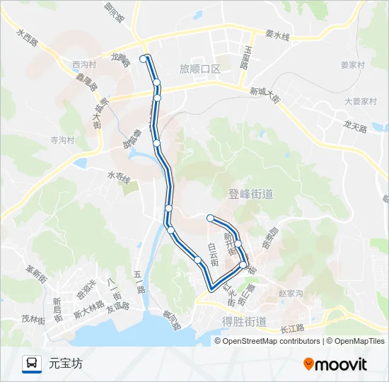 旅顺口8路早晚加车 Bus Line Map