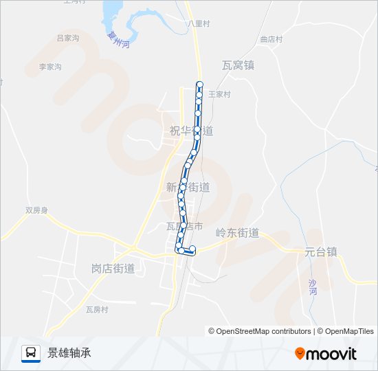 瓦房店1路景雄轴承 bus Line Map