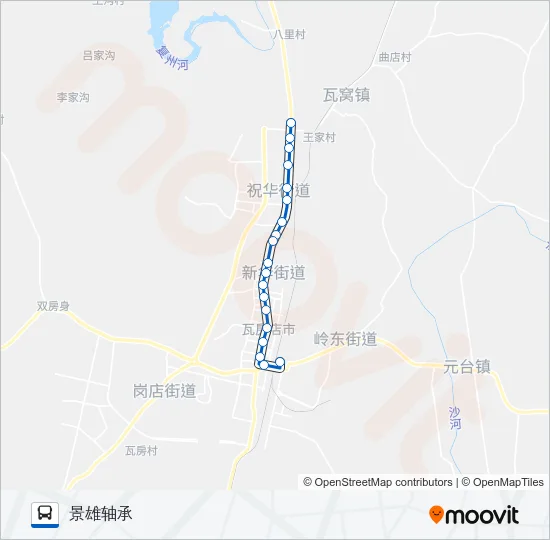 瓦房店1路景雄轴承 Bus Line Map