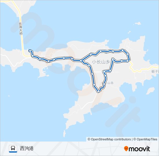 公交长海小长山环外环路的线路图