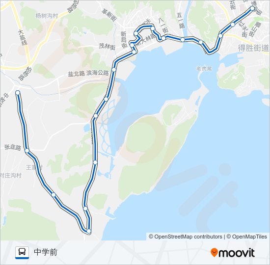 公交旅顺口14早间加车路的线路图