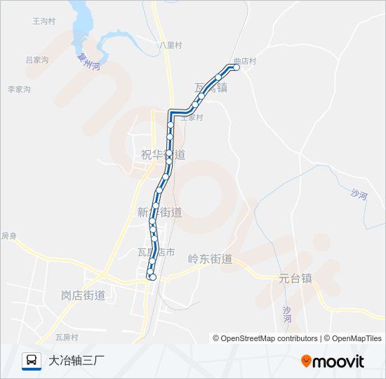 瓦房店1路大冶轴三厂 bus Line Map