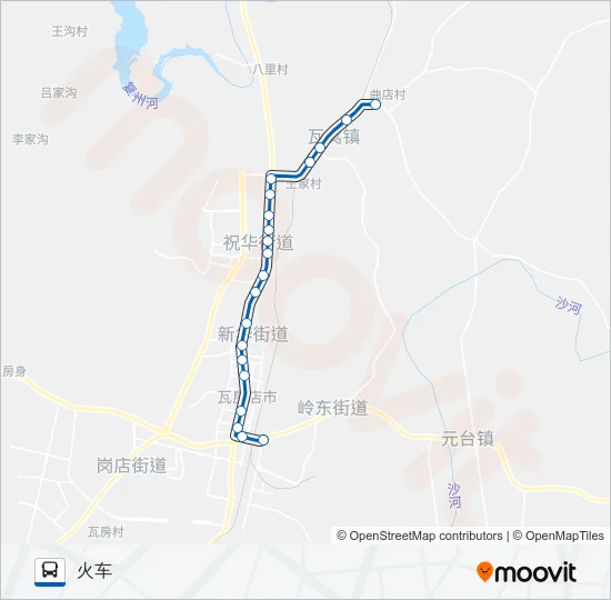公交瓦房店1大冶轴三厂路的线路图