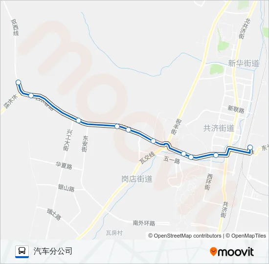 公交瓦房店3汽车分公司路的线路图
