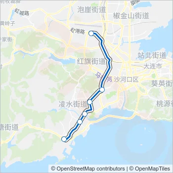 大连公交机场专线3号线 Bus Line Map