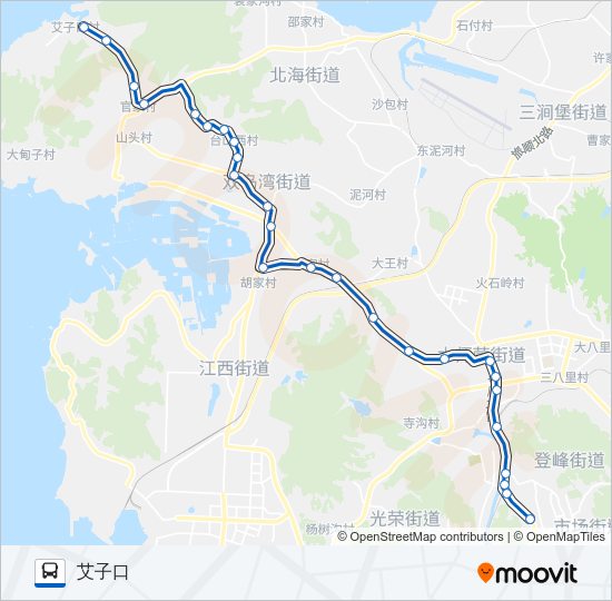 公交旅顺口22艾子口加车路的线路图