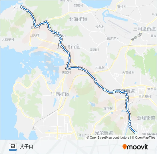 旅顺口22路艾子口加车 Bus Line Map