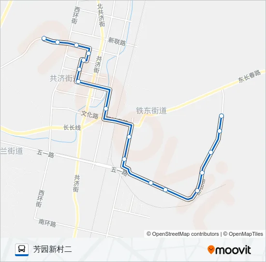 瓦房店9路芳园新村二站 Bus Line Map