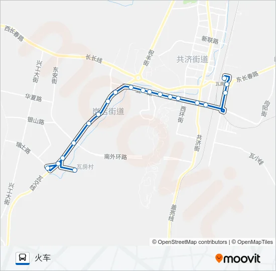 公交瓦房店5瓦冶轴集团公司路的线路图