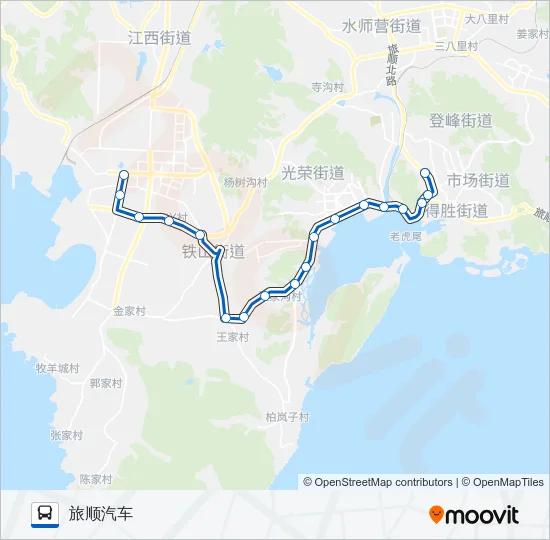 公交旅顺口19(文家村加车)路的线路图
