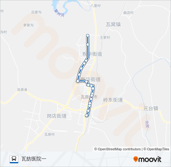 瓦房店15(弘宇轴承方向) bus Line Map