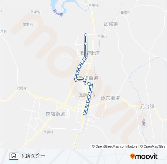 瓦房店15(弘宇轴承方向) Bus Line Map