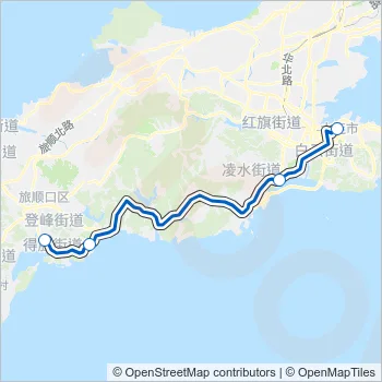 站北广场-旅顺(大站快车) Bus Line Map