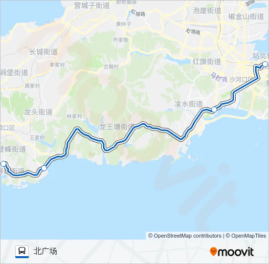 站北广场-旅顺(大站快车) Bus Line Map