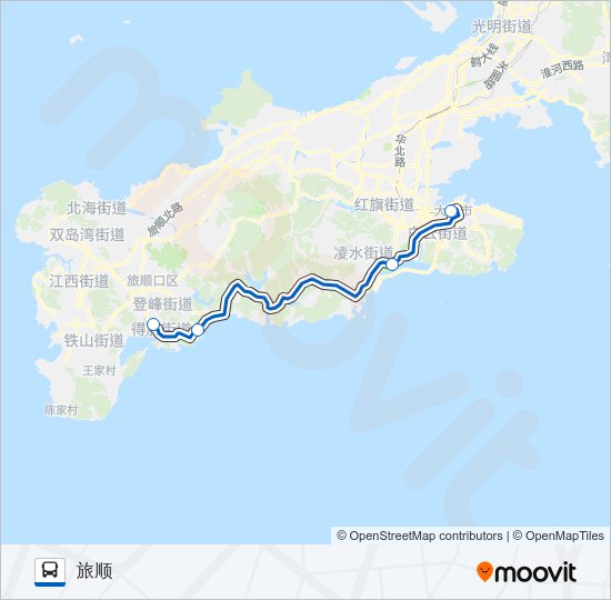 公交站北广场-旅顺(大站快车)路的线路图
