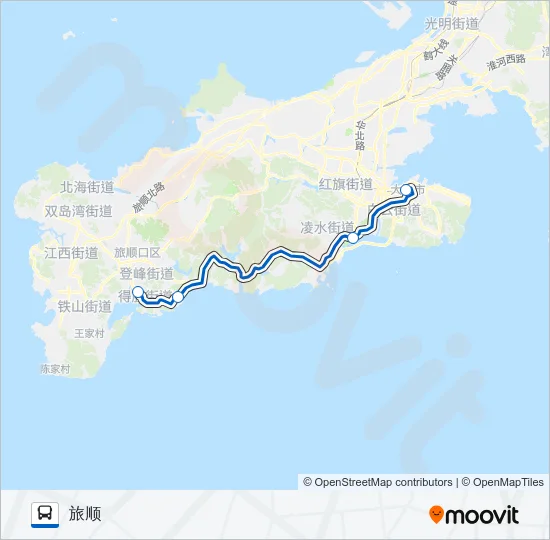 站北广场-旅顺(大站快车) Bus Line Map
