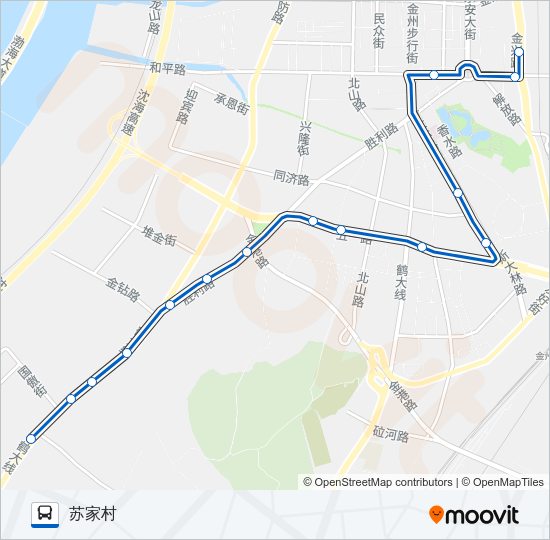 金州201路苏家工业区加车 Bus Line Map