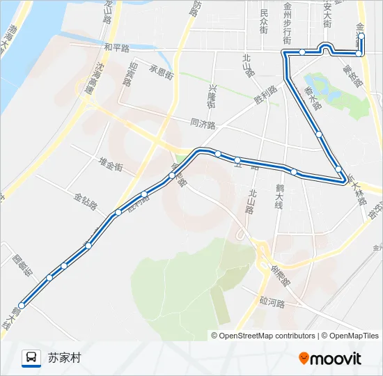 公交金州201苏家工业区加车路的线路图