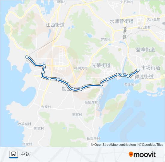旅顺口19路(中远造船加车) Bus Line Map