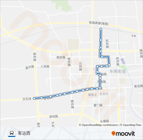 公交平度6路的线路图