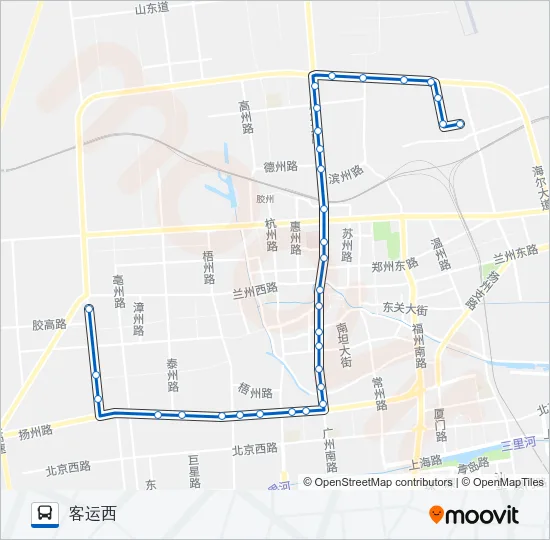 胶州5路 Bus Line Map