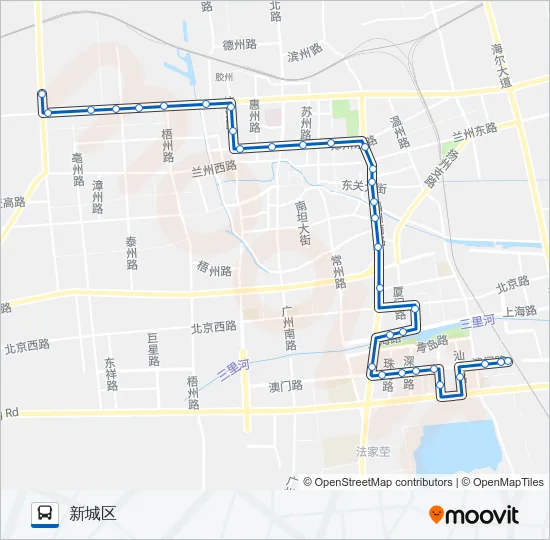 胶州7路 Bus Line Map