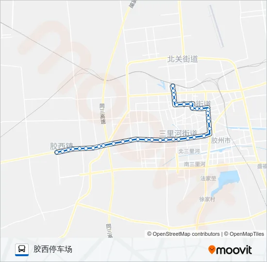 胶州8路 Bus Line Map