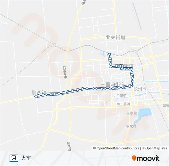 胶州8路 Bus Line Map