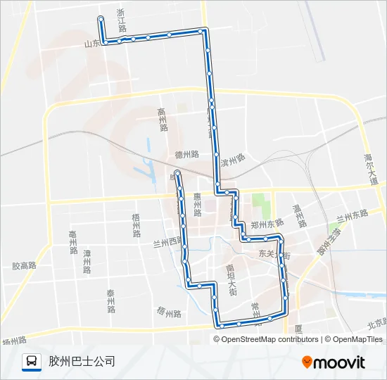 胶州9路 Bus Line Map