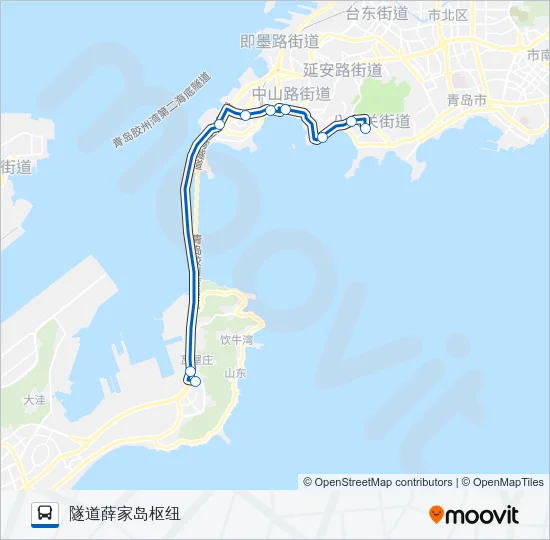 公交隧道2路的线路图