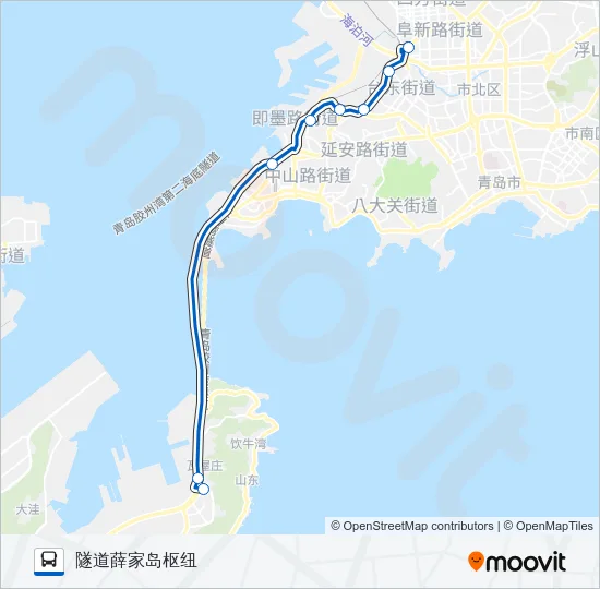 公交隧道4路的线路图