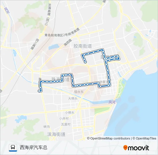 黄岛1路 Bus Line Map