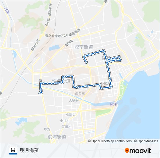 公交黄岛1路的线路图