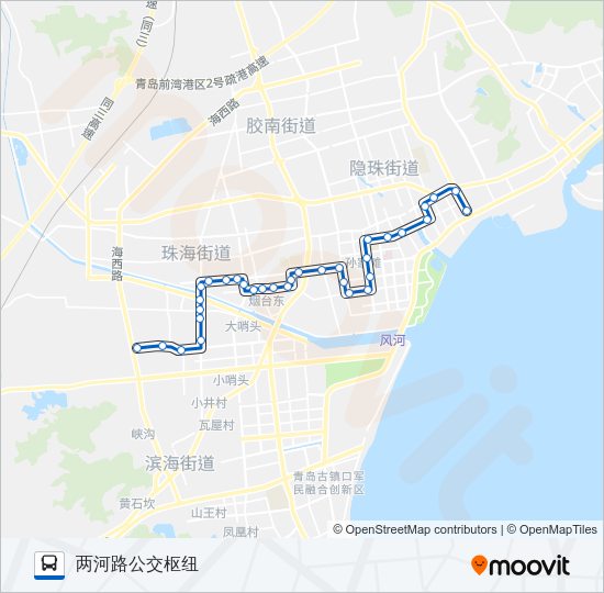 黄岛8路 Bus Line Map