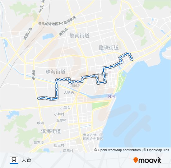 黄岛8路 Bus Line Map