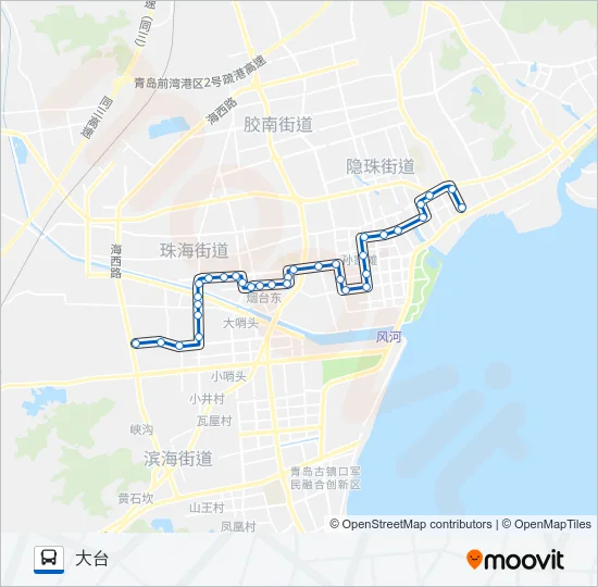黄岛8路 Bus Line Map