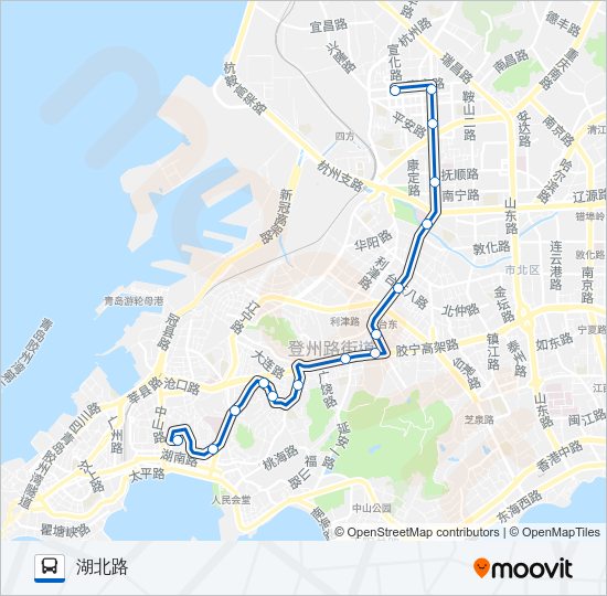 公交1夜班车路的线路图