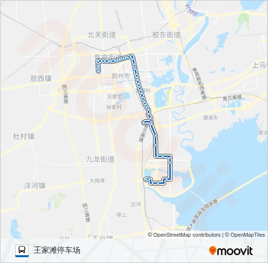 胶州15路 Bus Line Map