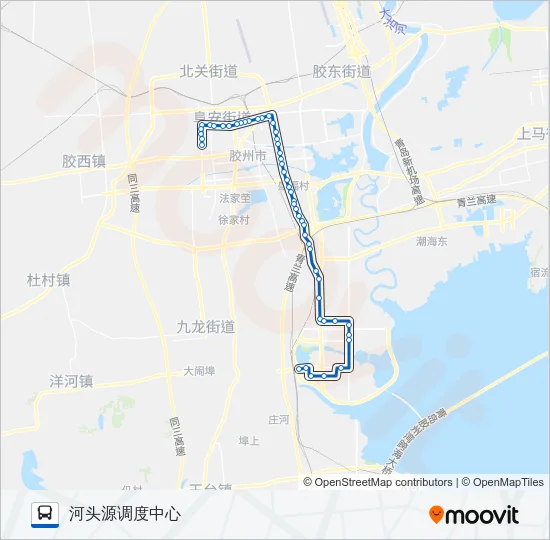 胶州15路 Bus Line Map