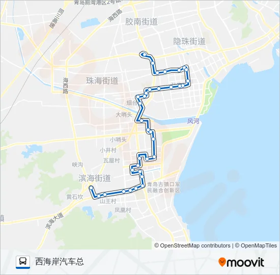 黄岛12路 Bus Line Map