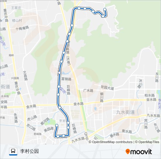 公交109区间路的线路图