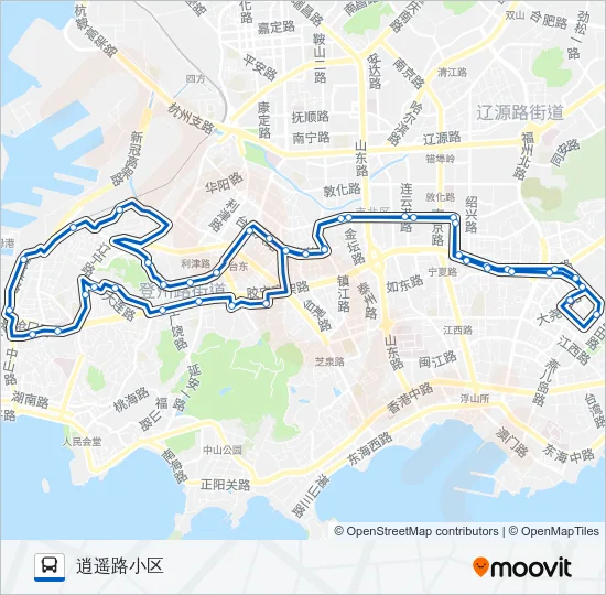 公交205环线路的线路图