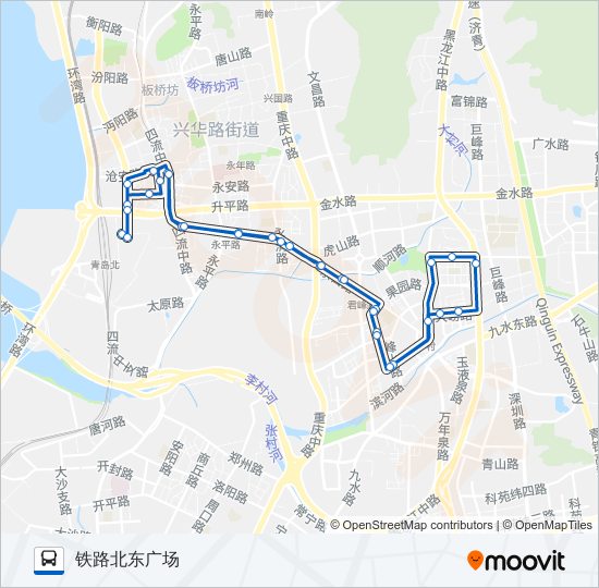 公交207环线路的线路图