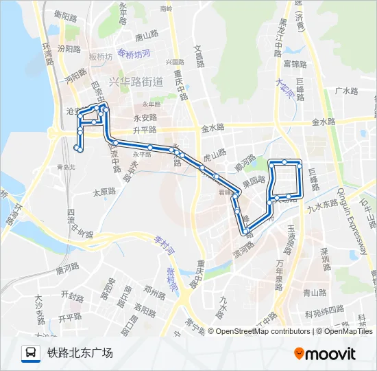 公交207环线路的线路图