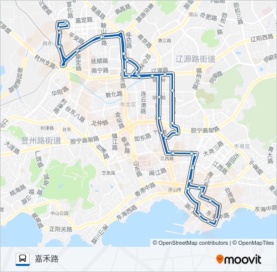 公交210环线路的线路图